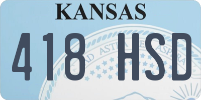 KS license plate 418HSD