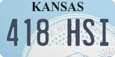 KS license plate 418HSI