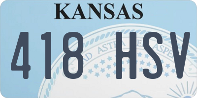 KS license plate 418HSV