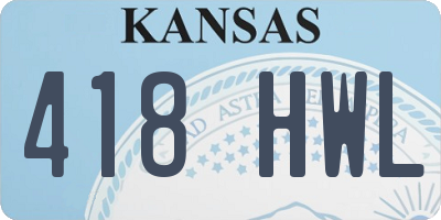KS license plate 418HWL