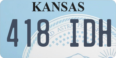 KS license plate 418IDH