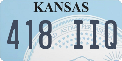 KS license plate 418IIQ