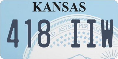 KS license plate 418IIW