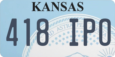 KS license plate 418IPO