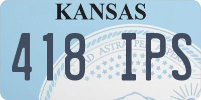 KS license plate 418IPS