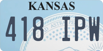 KS license plate 418IPW
