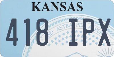 KS license plate 418IPX