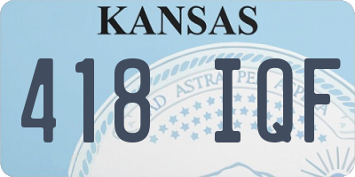 KS license plate 418IQF