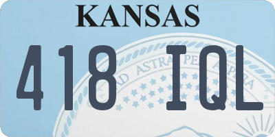 KS license plate 418IQL