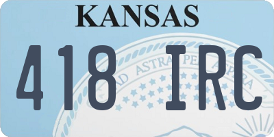 KS license plate 418IRC
