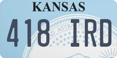 KS license plate 418IRD