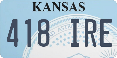 KS license plate 418IRE