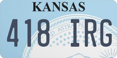 KS license plate 418IRG
