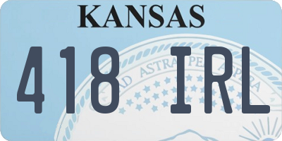 KS license plate 418IRL