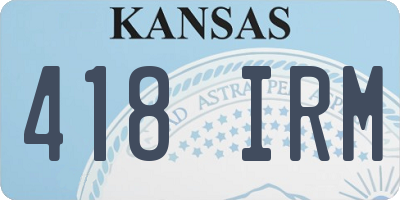 KS license plate 418IRM