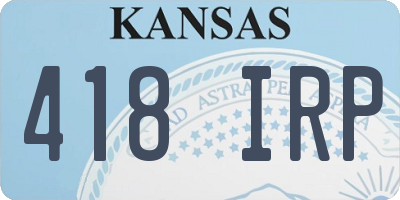KS license plate 418IRP