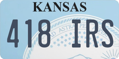 KS license plate 418IRS