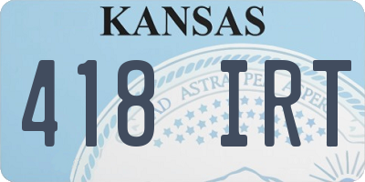 KS license plate 418IRT