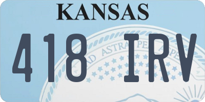 KS license plate 418IRV