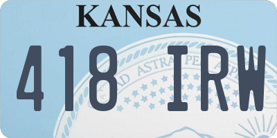 KS license plate 418IRW