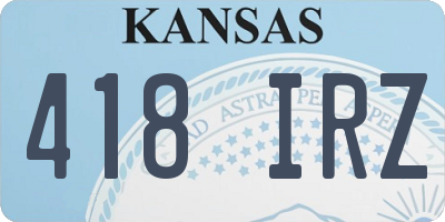 KS license plate 418IRZ