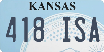 KS license plate 418ISA