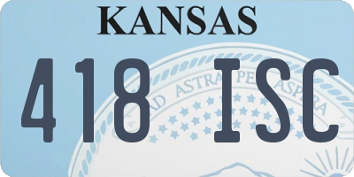 KS license plate 418ISC