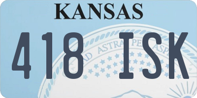 KS license plate 418ISK
