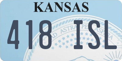 KS license plate 418ISL