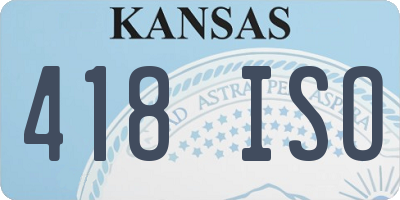 KS license plate 418ISO