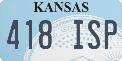 KS license plate 418ISP