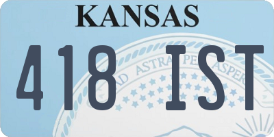 KS license plate 418IST