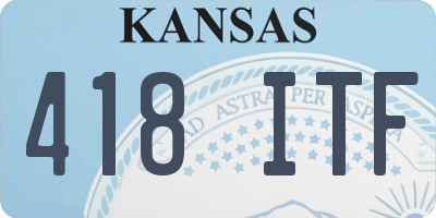 KS license plate 418ITF