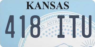 KS license plate 418ITU
