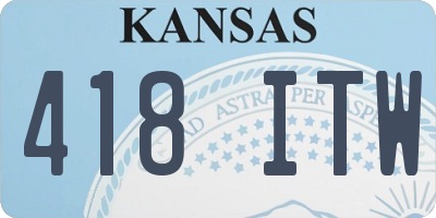 KS license plate 418ITW