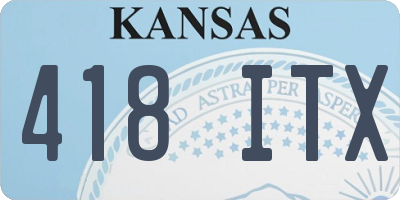 KS license plate 418ITX