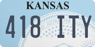 KS license plate 418ITY