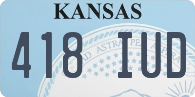 KS license plate 418IUD