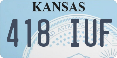 KS license plate 418IUF