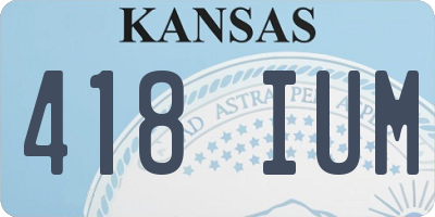 KS license plate 418IUM