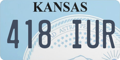 KS license plate 418IUR