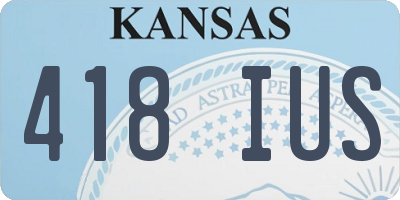 KS license plate 418IUS