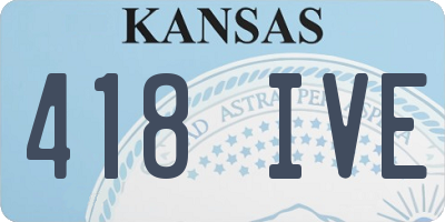 KS license plate 418IVE