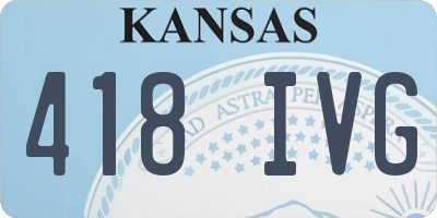 KS license plate 418IVG