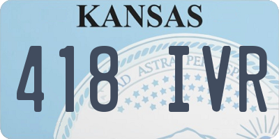 KS license plate 418IVR
