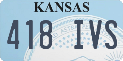 KS license plate 418IVS
