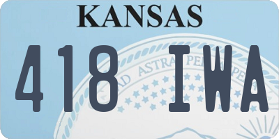KS license plate 418IWA
