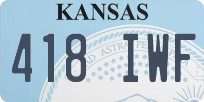 KS license plate 418IWF