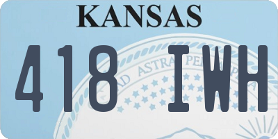 KS license plate 418IWH