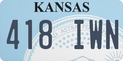 KS license plate 418IWN